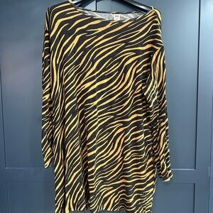 Smash + Tess Brown Zebra Print Long Sleeve Top